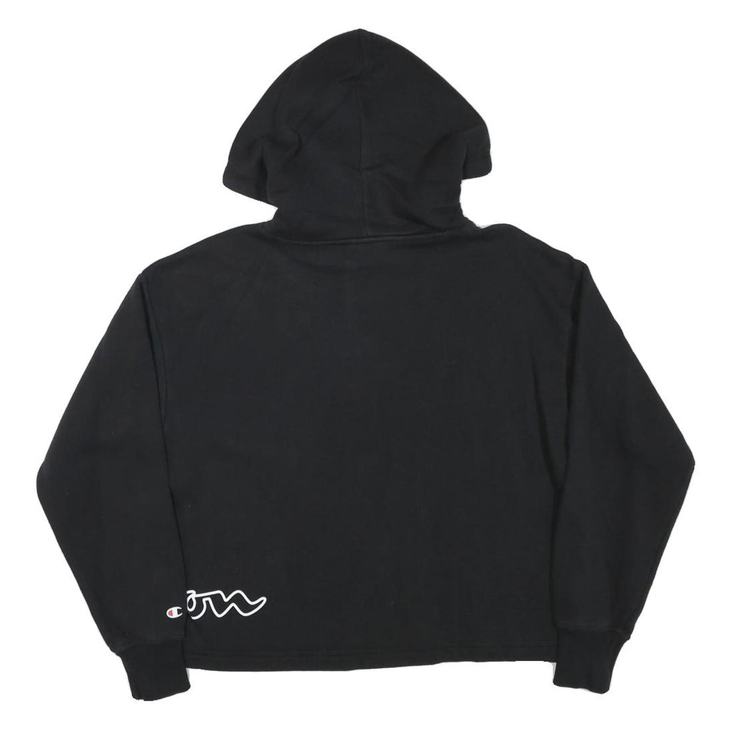 CHAMPION Womens Black Hoodie S Cotton Blend Pullover Casual Sweatshirt