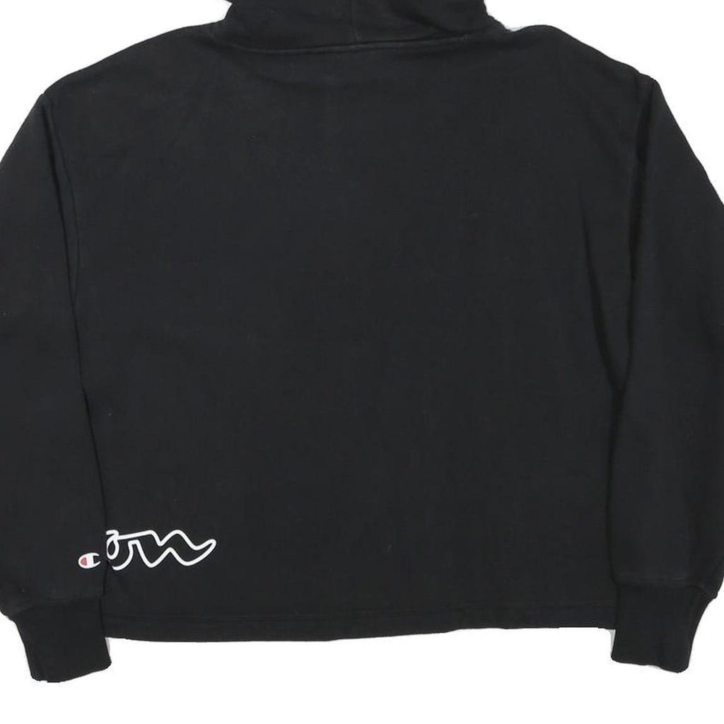 CHAMPION Womens Black Hoodie S Cotton Blend Pullover Casual Sweatshirt