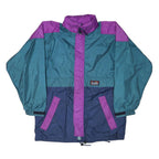 HAJK Mens Blue & Purple Colourblock Jacket L Nylon Zip Casual Lightweight