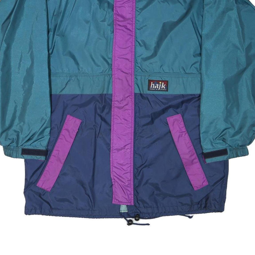 HAJK Mens Blue & Purple Colourblock Jacket L Nylon Zip Casual Lightweight