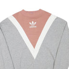 ADIDAS Womens Grey & Pink Crew Neck UK 6 Sweatshirt Cotton Blend Pullover