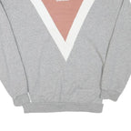 ADIDAS Womens Grey & Pink Crew Neck UK 6 Sweatshirt Cotton Blend Pullover