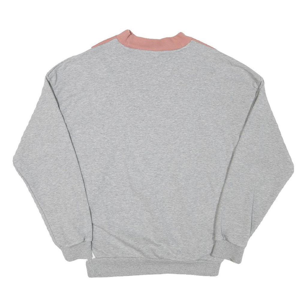 ADIDAS Womens Grey & Pink Crew Neck UK 6 Sweatshirt Cotton Blend Pullover