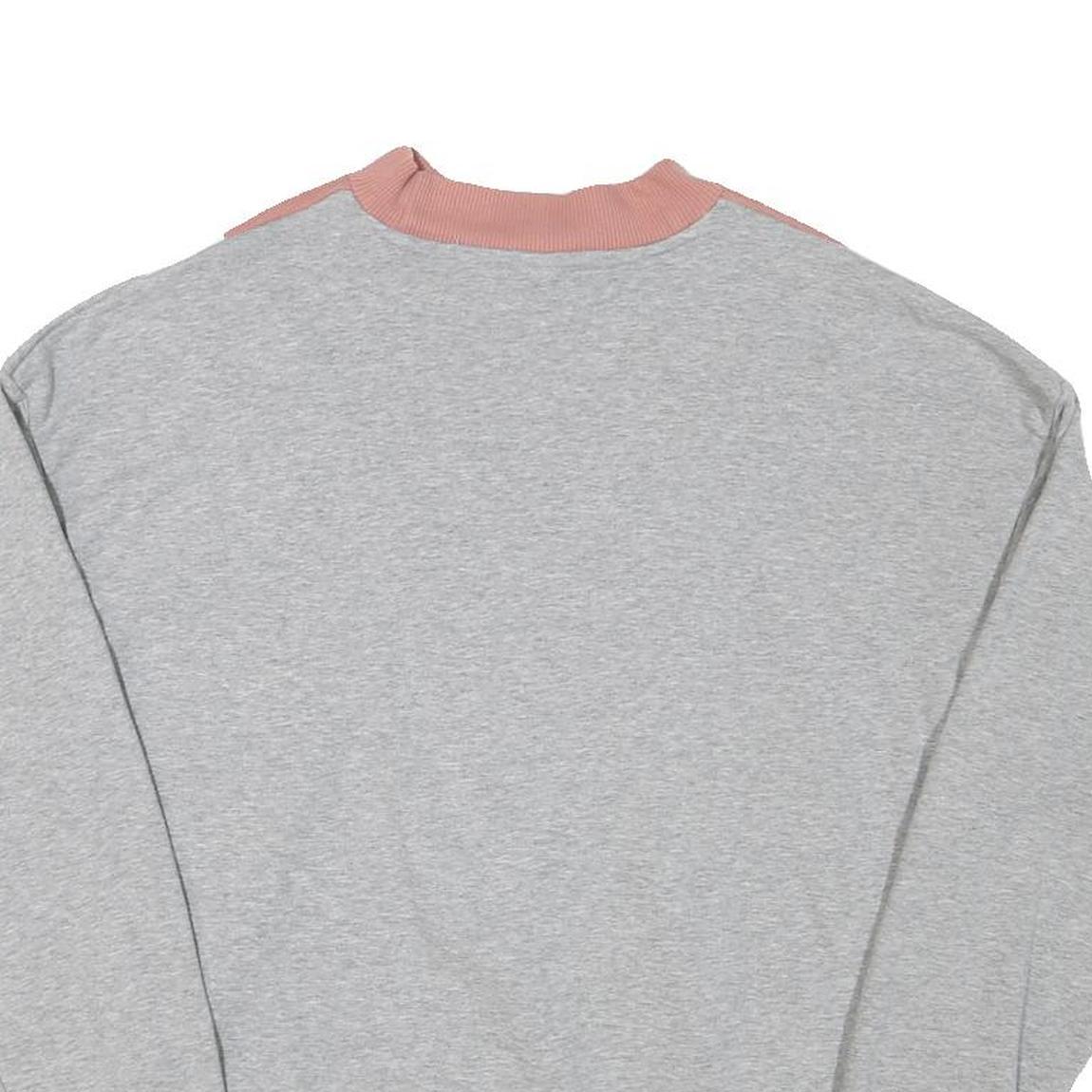 ADIDAS Womens Grey & Pink Crew Neck UK 6 Sweatshirt Cotton Blend Pullover