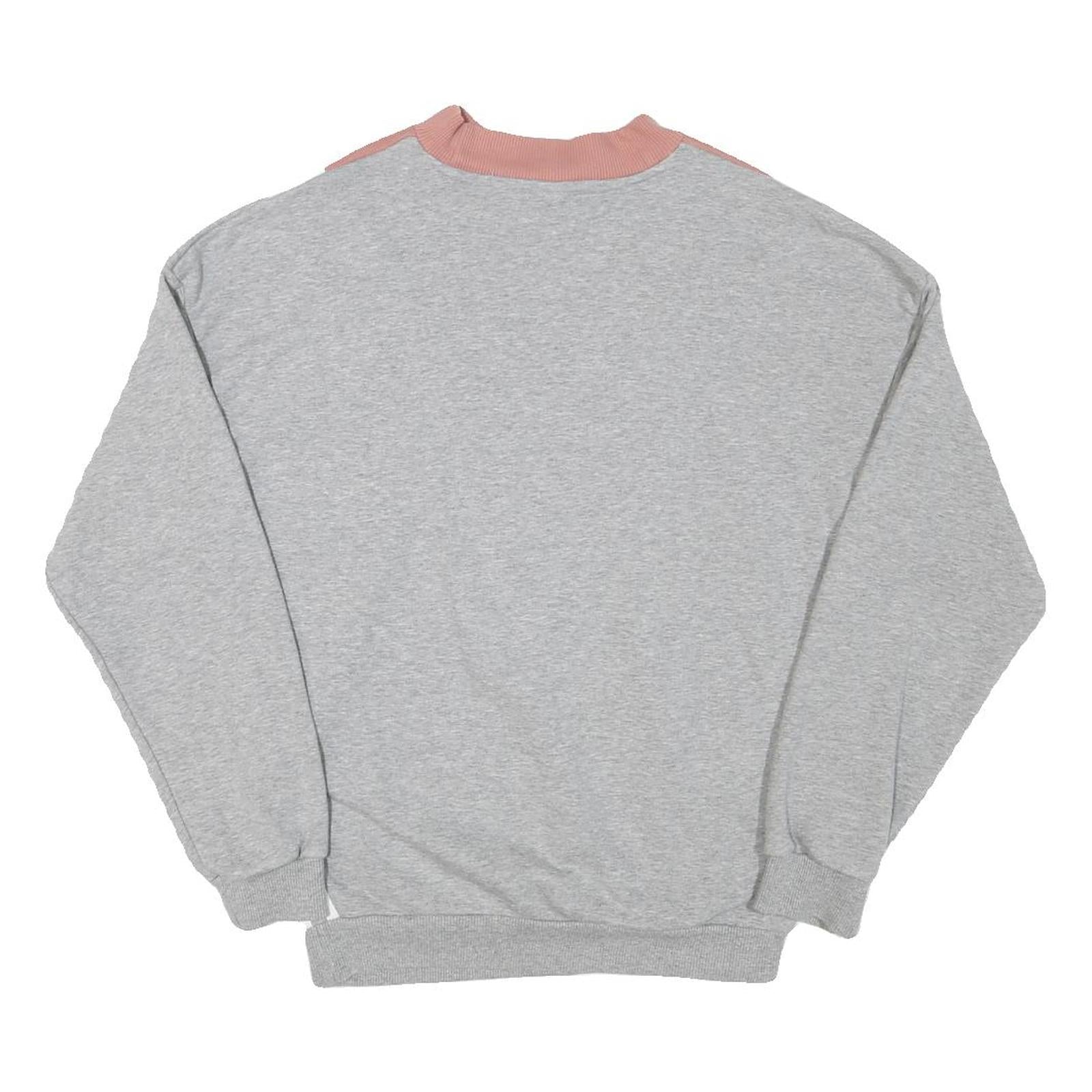 ADIDAS Womens Grey & Pink Crew Neck UK 6 Sweatshirt Cotton Blend Pullover