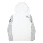 SUPERDRY Womens White & Grey Hooded Jacket XS Polyester Blend Zip Casual