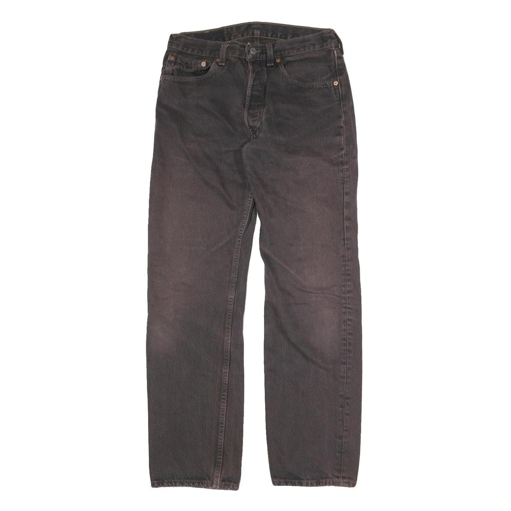 LEVI'S 501 Mens Jeans Black Regular Straight Denim W30 L29 Classic Button Fly