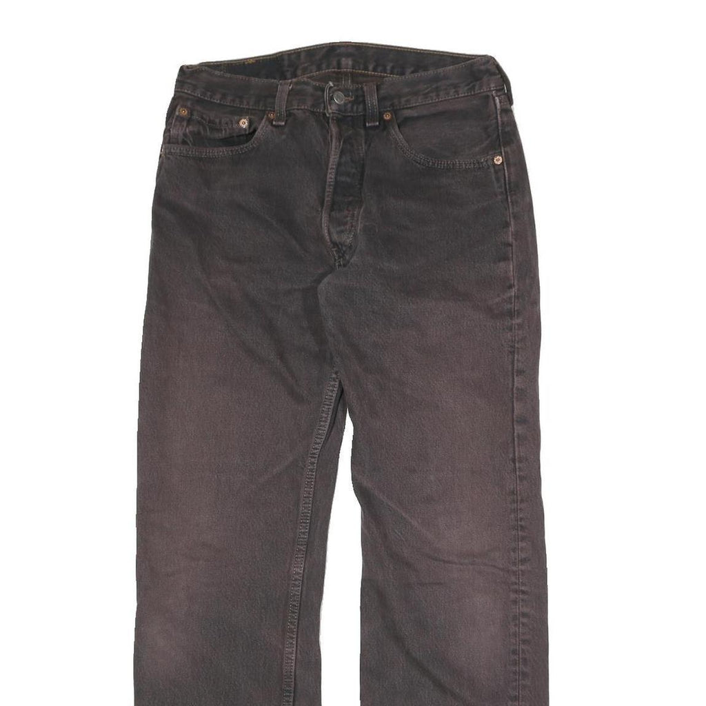 LEVI'S 501 Mens Jeans Black Regular Straight Denim W30 L29 Classic Button Fly