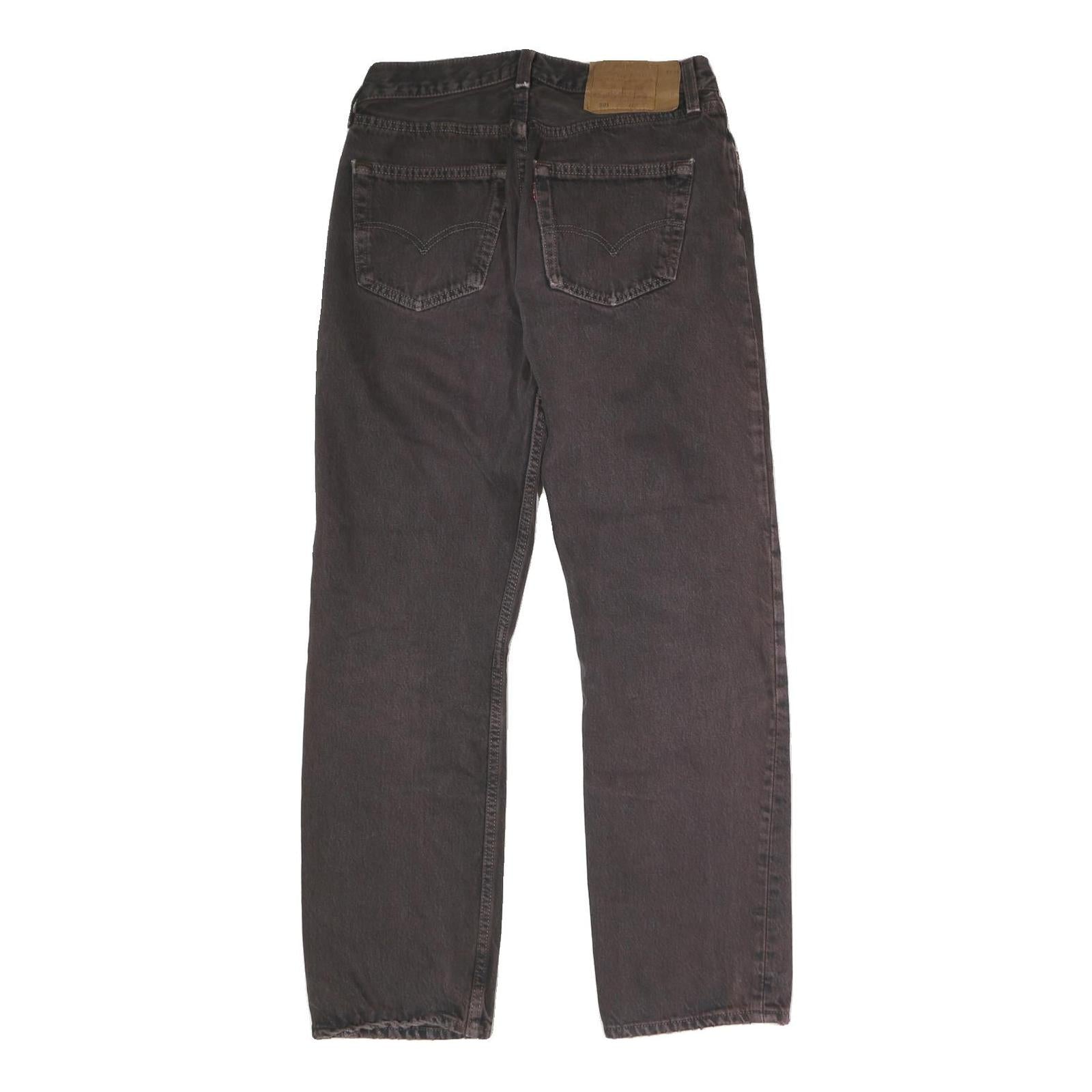 LEVI'S 501 Mens Jeans Black Regular Straight Denim W30 L29 Classic Button Fly