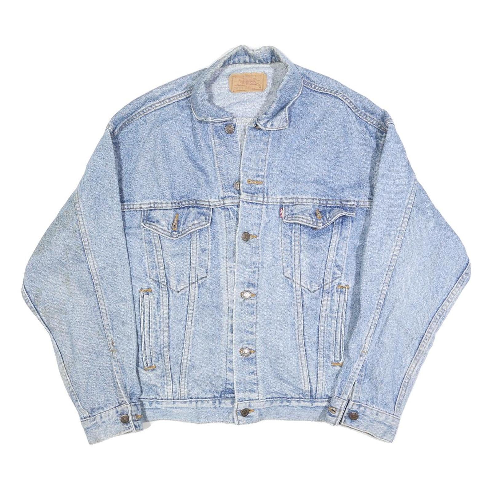 LEVI'S Mens Blue Denim Button Jacket M Cotton Blend Classic Casual Lightweight