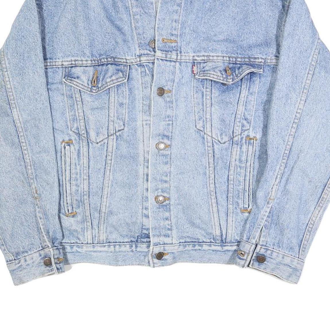 LEVI'S Mens Blue Denim Button Jacket M Cotton Blend Classic Casual Lightweight