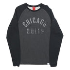 NIKE Mens Black & Grey Chicago Bulls Crew Neck S Cotton Blend Sweatshirt