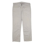 LEVI'S Mens Classic Cotton Blend Beige Trousers W36 L30 Zip Regular Fit Straight