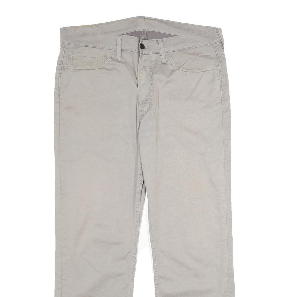 LEVI'S Mens Classic Cotton Blend Beige Trousers W36 L30 Zip Regular Fit Straight