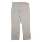 LEVI'S Mens Classic Cotton Blend Beige Trousers W36 L30 Zip Regular Fit Straight