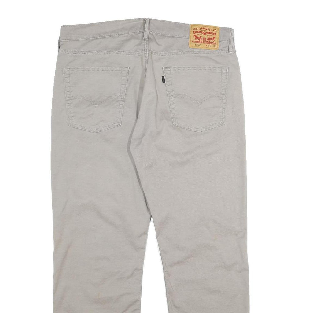 LEVI'S Mens Classic Cotton Blend Beige Trousers W36 L30 Zip Regular Fit Straight