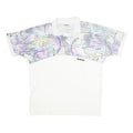 REEBOK Mens White & Purple Abstract Print Short Sleeve Polo Shirt XL Cotton