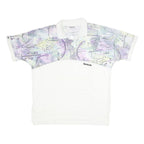 REEBOK Mens White & Purple Abstract Print Short Sleeve Polo Shirt XL Cotton