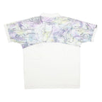 REEBOK Mens White & Purple Abstract Print Short Sleeve Polo Shirt XL Cotton