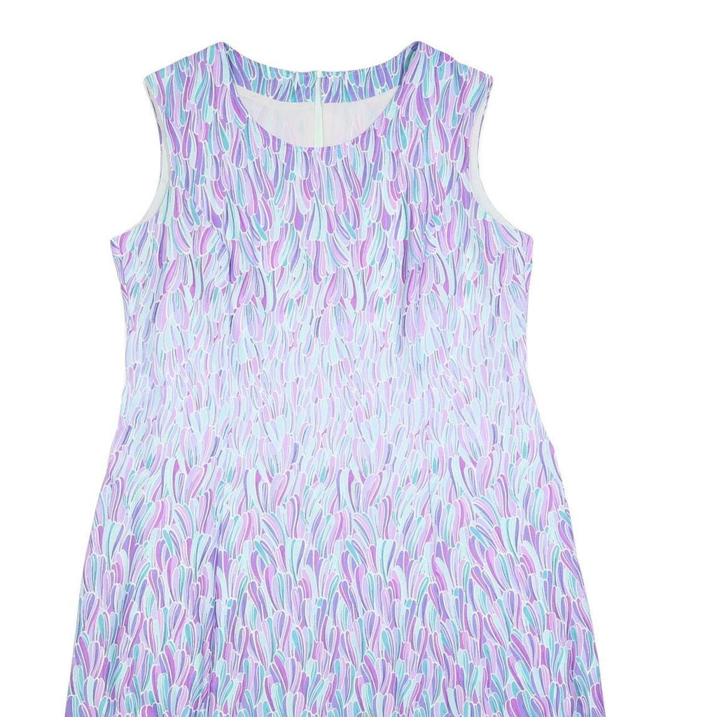 Womens Purple Sleeveless Day Dress Polyester Blend XL Abstract Pattern Casual