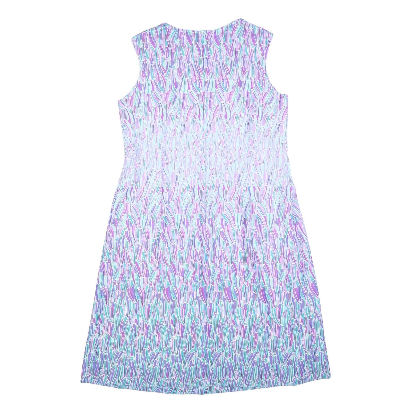 Womens Purple Sleeveless Day Dress Polyester Blend XL Abstract Pattern Casual