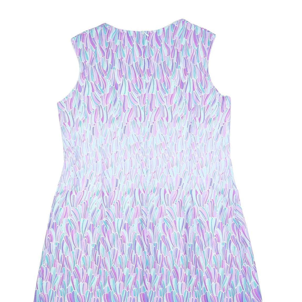 Womens Purple Sleeveless Day Dress Polyester Blend XL Abstract Pattern Casual