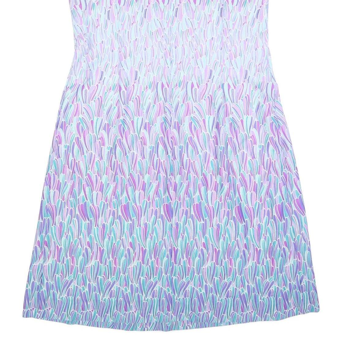 Womens Purple Sleeveless Day Dress Polyester Blend XL Abstract Pattern Casual