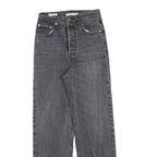 LEVI'S Womens Regular Fit Black Denim Jeans W24 L29 Classic Cotton Button