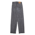 LEVI'S Womens Regular Fit Black Denim Jeans W24 L29 Classic Cotton Button