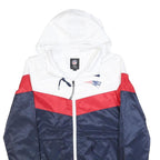 NFL Womens White Red & Blue Hooded Zip Polyester Bomber Jacket M Sportswear