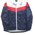 NFL Womens White Red & Blue Hooded Zip Polyester Bomber Jacket M Sportswear