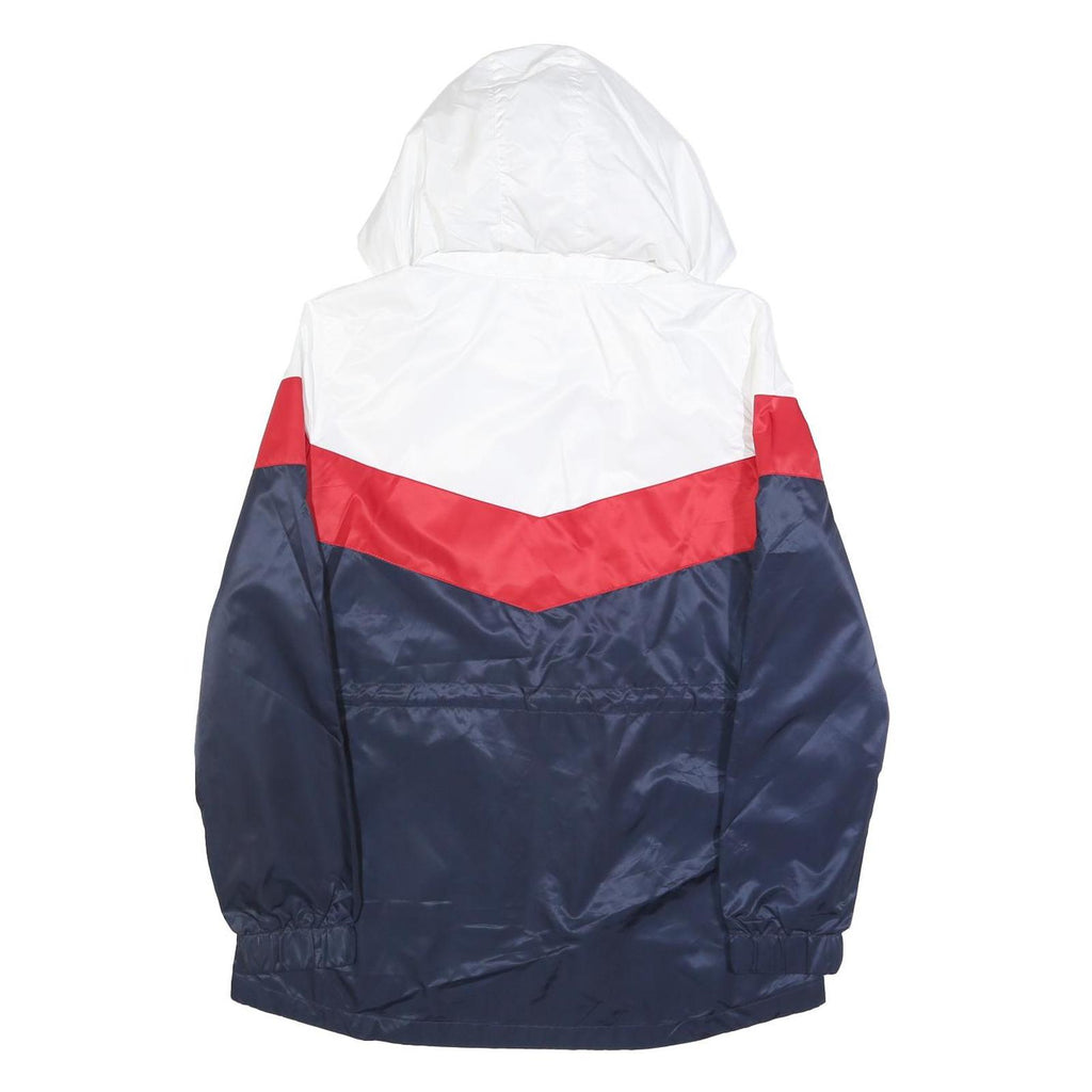 NFL Womens White Red & Blue Hooded Zip Polyester Bomber Jacket M Sportswear