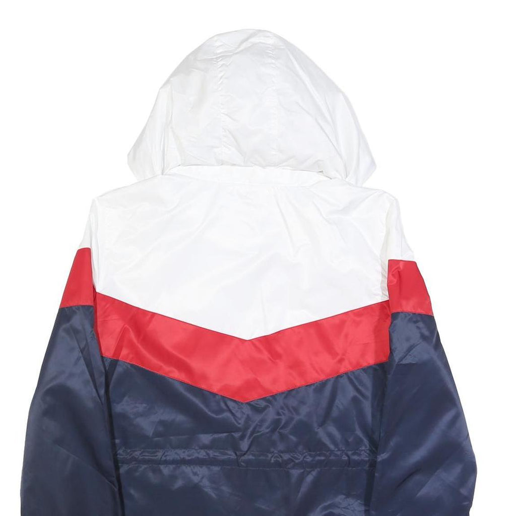 NFL Womens White Red & Blue Hooded Zip Polyester Bomber Jacket M Sportswear