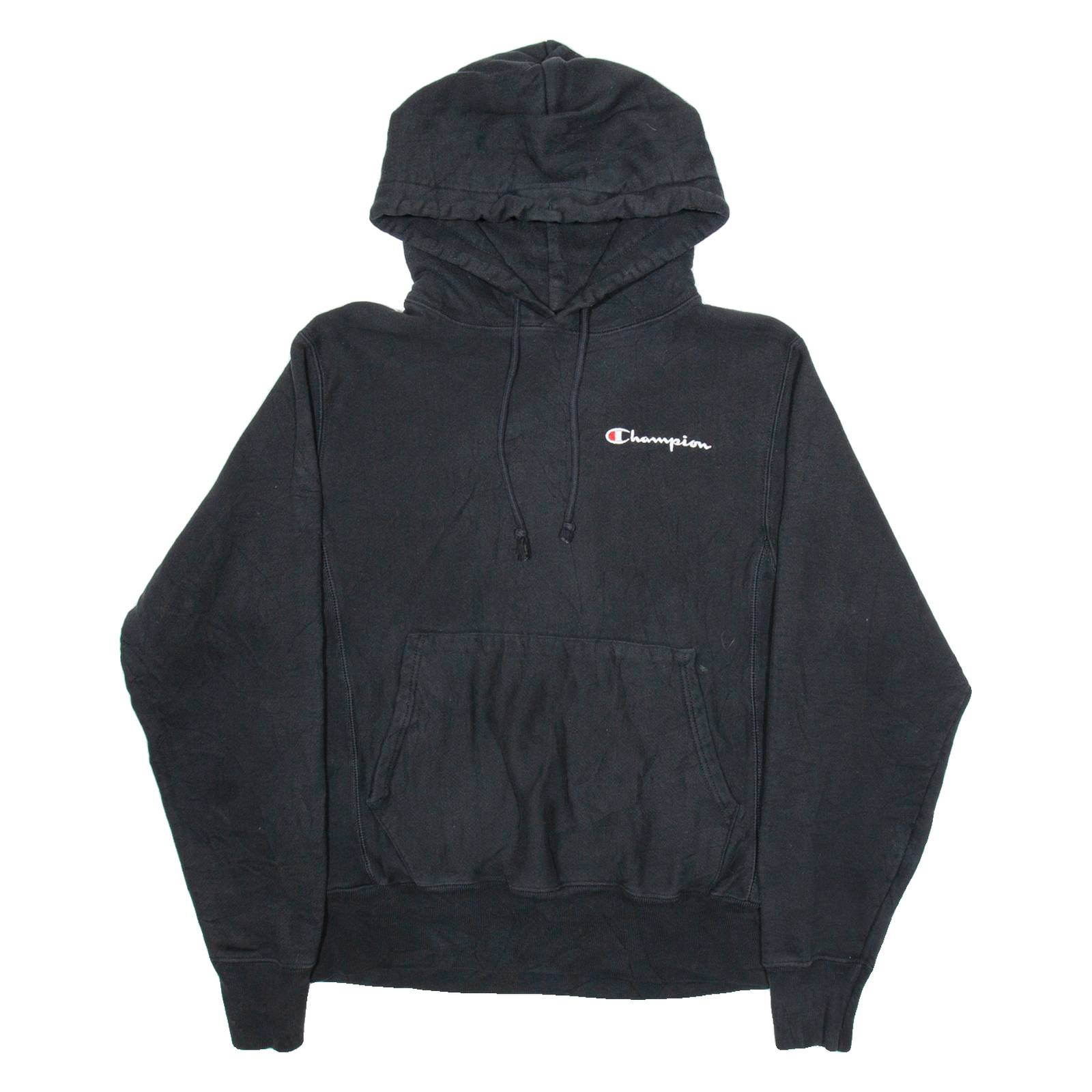 CHAMPION Mens Black Hoodie S
