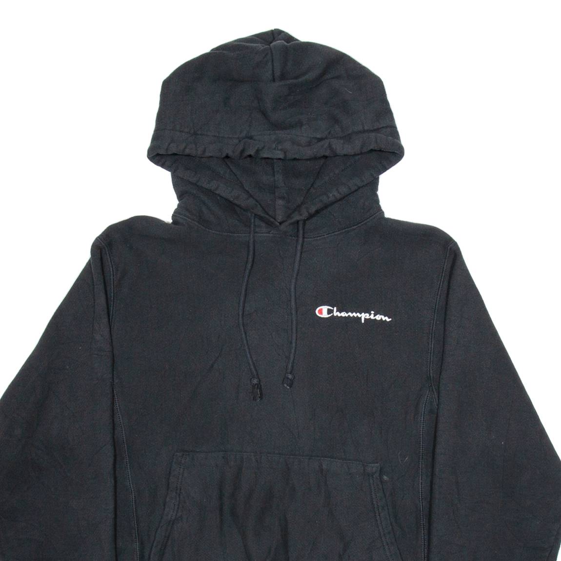 CHAMPION Mens Black Hoodie S