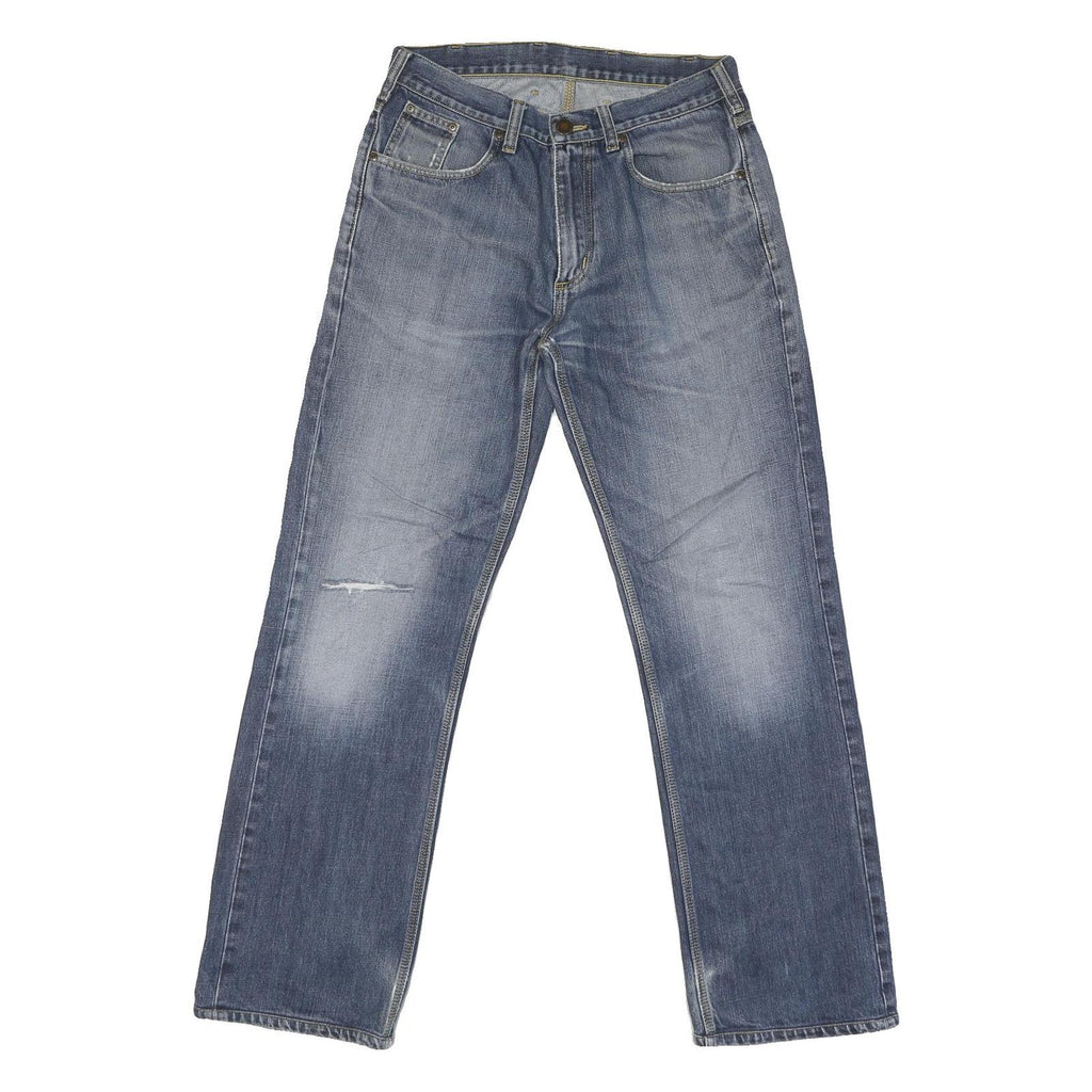 CARHARTT Mens Regular Fit Blue Straight Denim Rinse W32 L33 Zip Jeans
