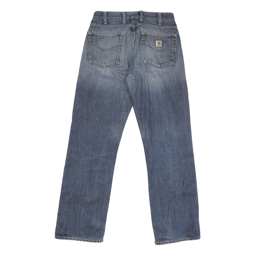 CARHARTT Mens Regular Fit Blue Straight Denim Rinse W32 L33 Zip Jeans