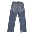 CARHARTT Mens Regular Fit Blue Straight Denim Rinse W32 L33 Zip Jeans