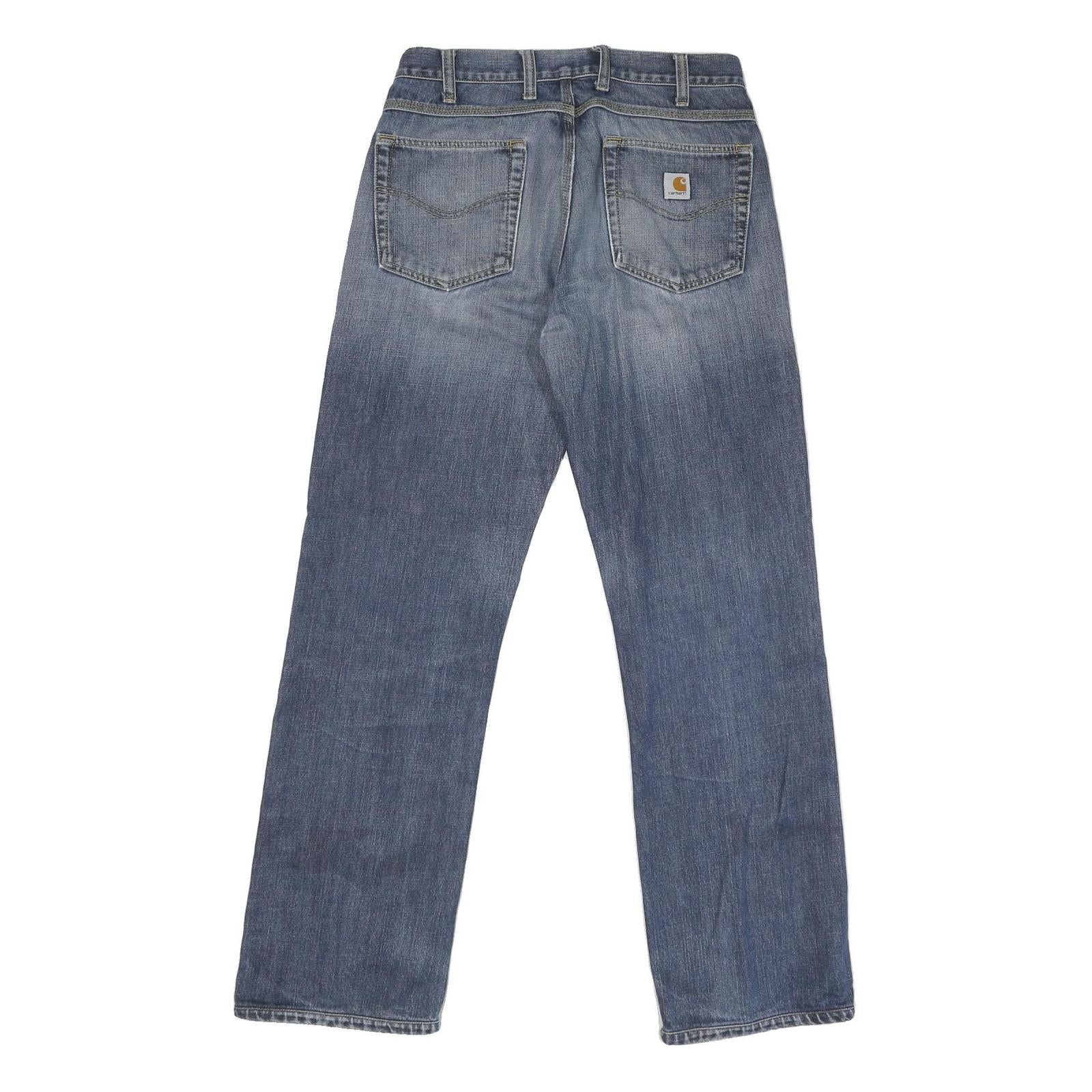 CARHARTT Mens Regular Fit Blue Straight Denim Rinse W32 L33 Zip Jeans