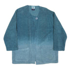 TUMI Womens Blue Jacket L Cotton Blend Button Plain Casual Comfortable