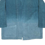 TUMI Womens Blue Jacket L Cotton Blend Button Plain Casual Comfortable