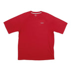 REEBOK Mens Red Graphic T-Shirt L Short Sleeve Crew Neck Sports Casual