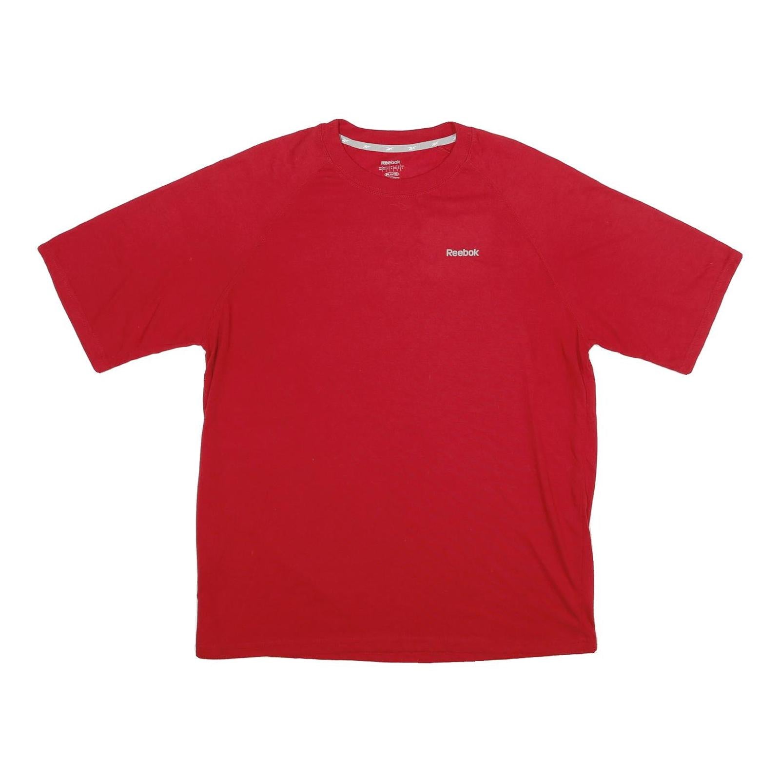 REEBOK Mens Red Graphic T-Shirt L Short Sleeve Crew Neck Sports Casual