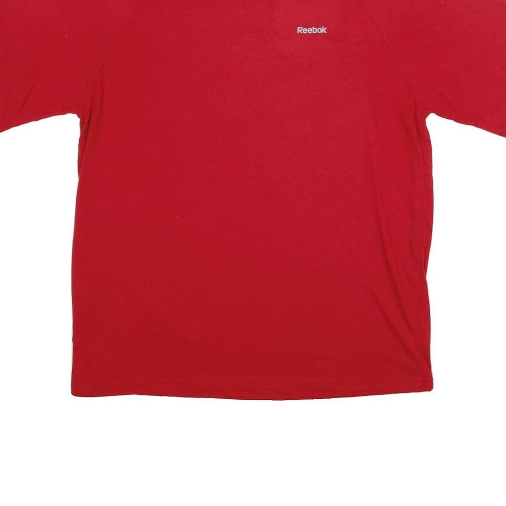 REEBOK Mens Red Graphic T-Shirt L Short Sleeve Crew Neck Sports Casual