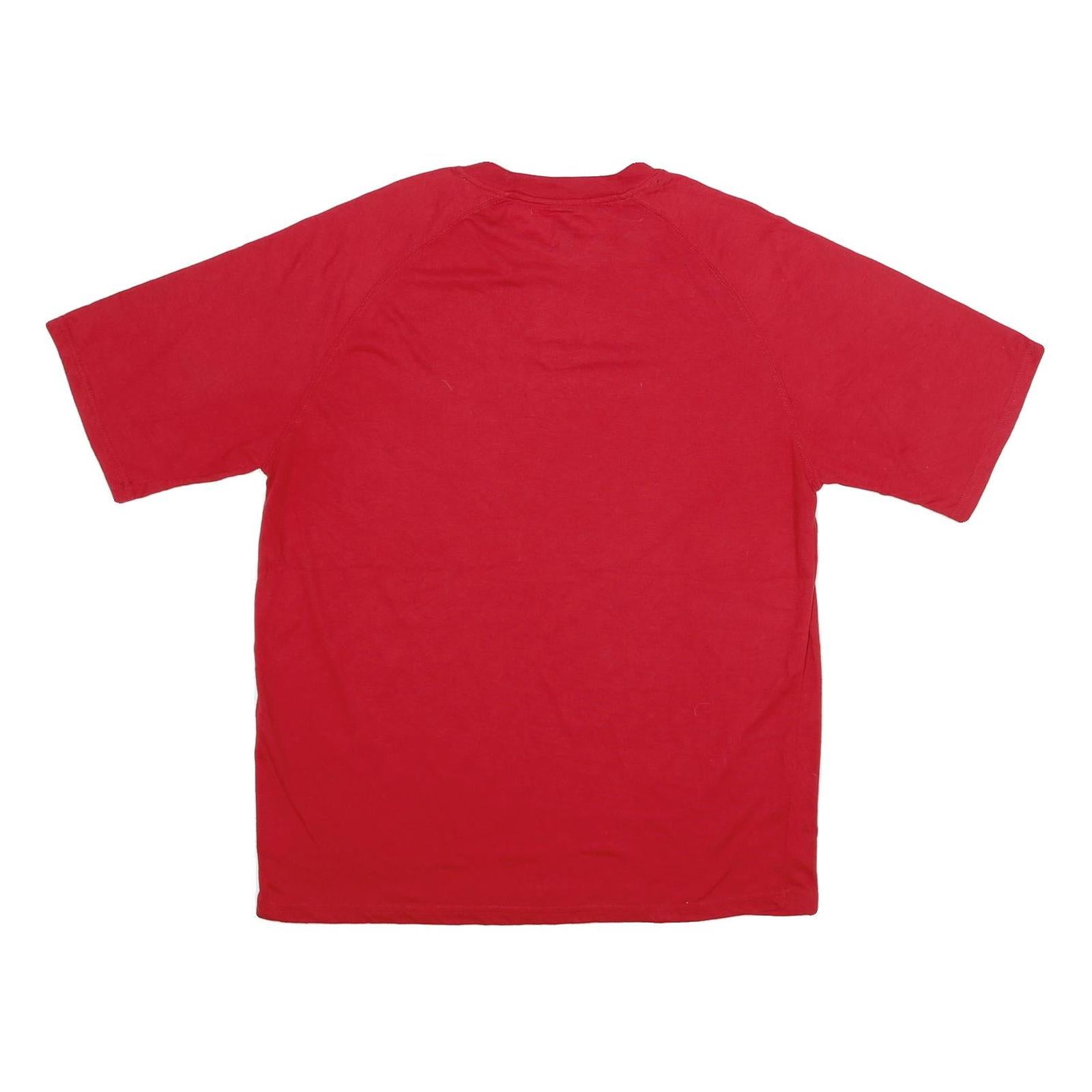 REEBOK Mens Red Graphic T-Shirt L Short Sleeve Crew Neck Sports Casual