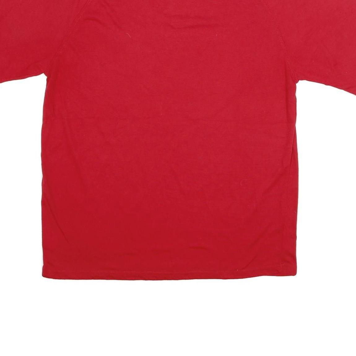 REEBOK Mens Red Graphic T-Shirt L Short Sleeve Crew Neck Sports Casual