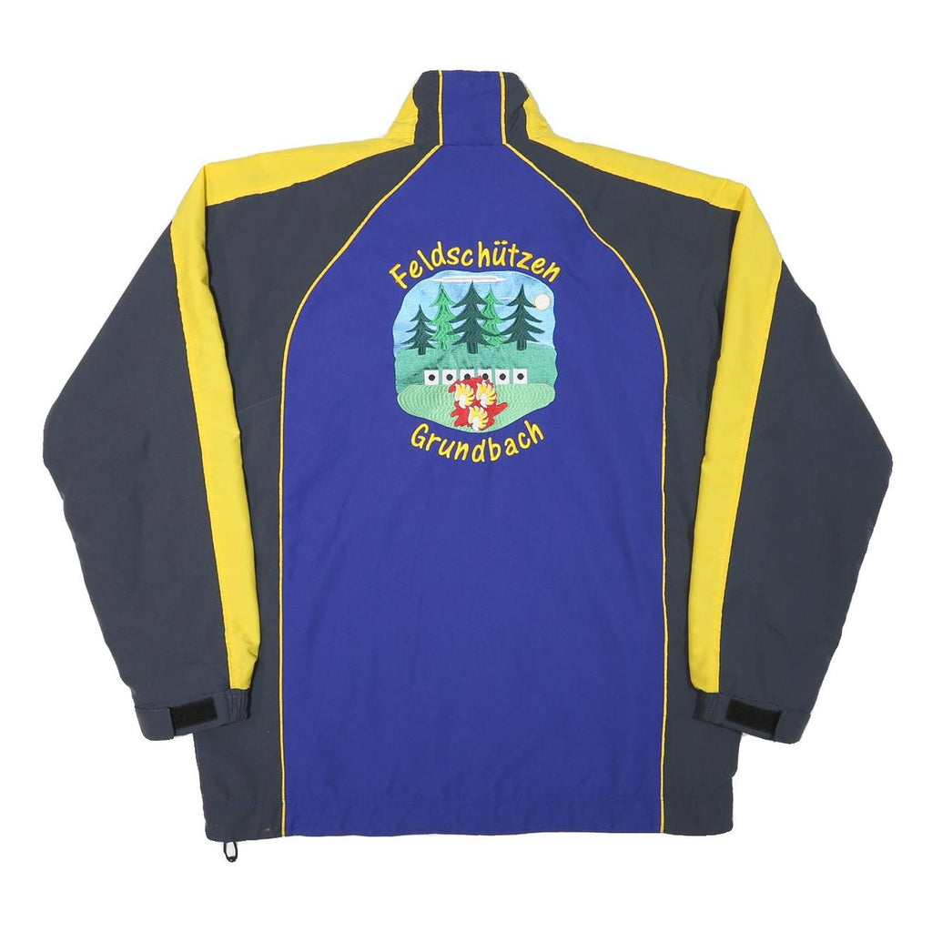 R-TEX Mens Blue & Yellow Zip Jacket XL Polyester Blend Sports Embroidered