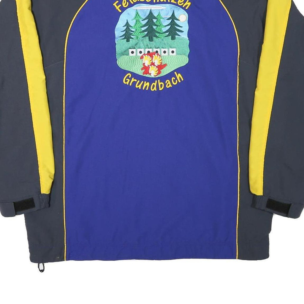 R-TEX Mens Blue & Yellow Zip Jacket XL Polyester Blend Sports Embroidered