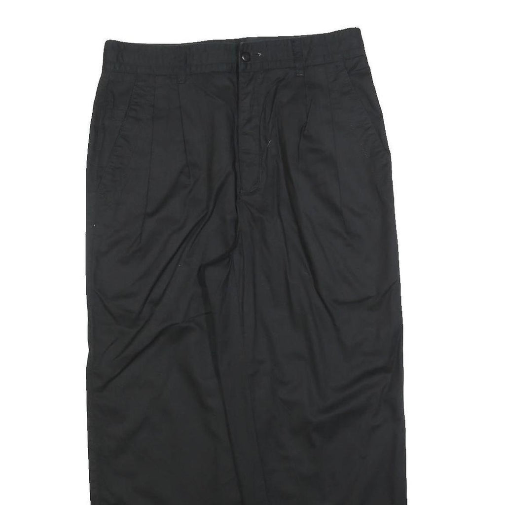 ALJA FASHION Womens Cotton Black Relaxed Straight Trousers W30 L26 Casual