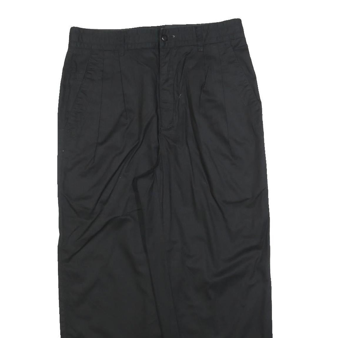 ALJA FASHION Womens Cotton Black Relaxed Straight Trousers W30 L26 Casual